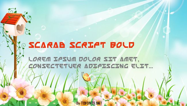 Scarab Script Bold example